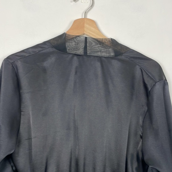 Morgan Taylor Intimates women robe size small satin black tie wrap - Picture 9 of 12